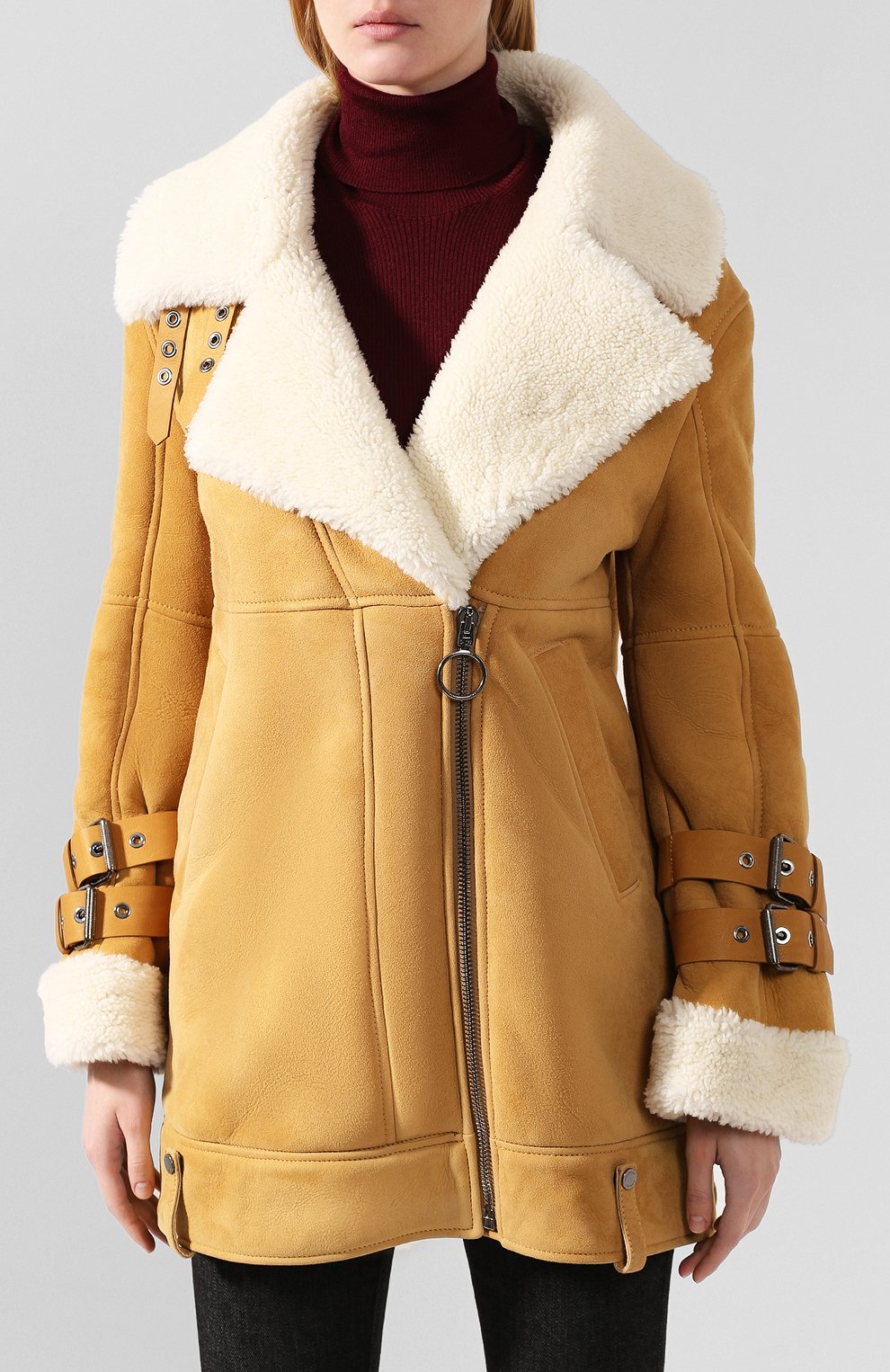 Дубленка OFF-WHITE коричневого цвета по цене 276000 руб., арт. 0WJG005E19E880814848, фото 3 Дубленка OFF-WHITE, арт. 0WJG005E19E880814848, фото 3