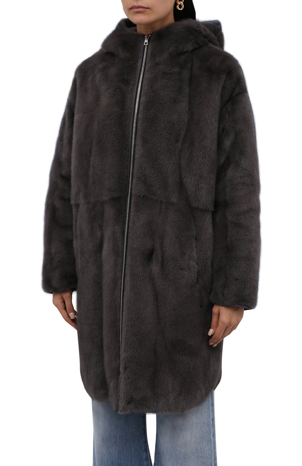 Шуба из норки и козлика YVES SALOMON, арт. 21WYM02993VIRV, фото 3