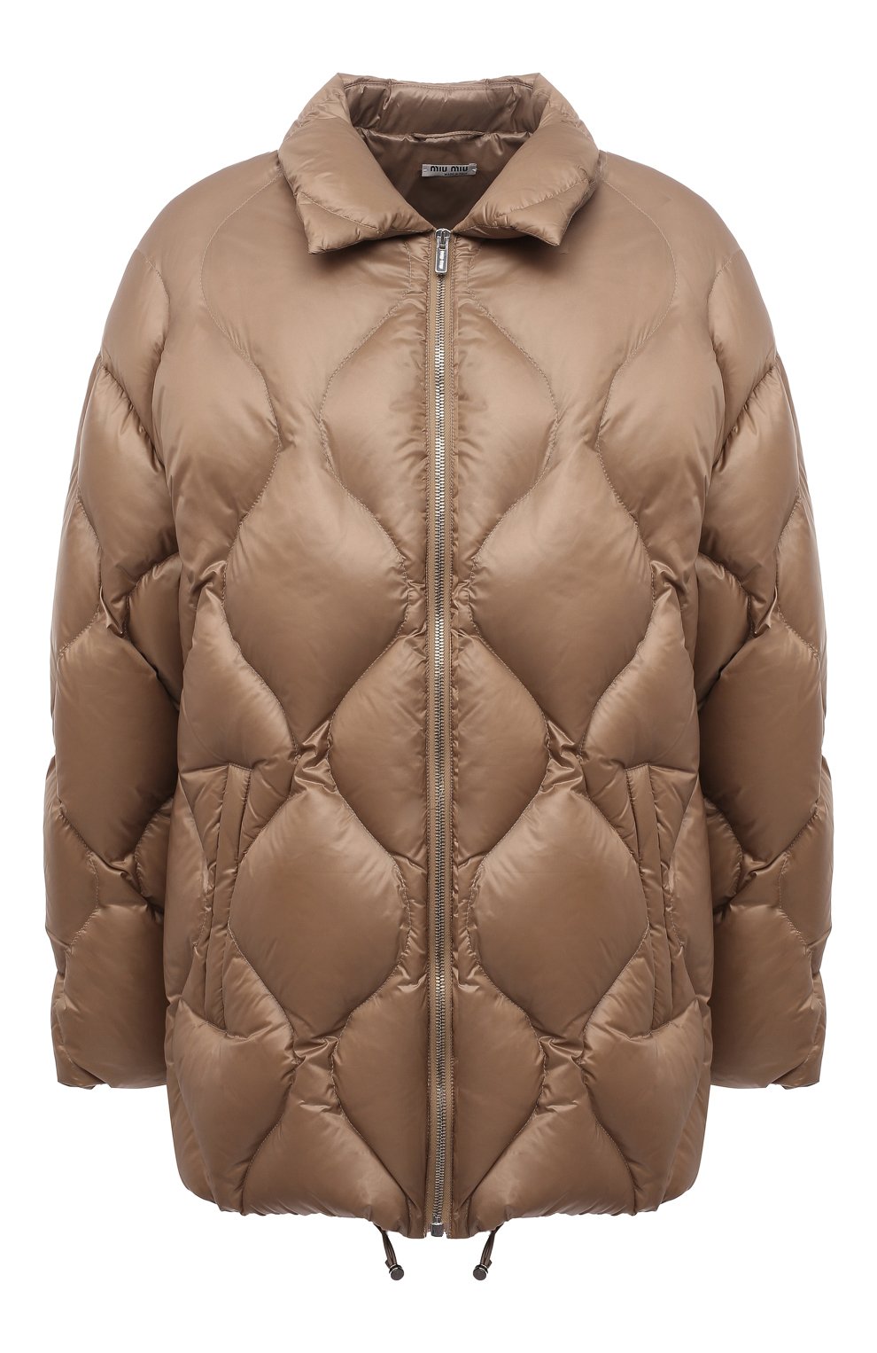 Пуховик MIU MIU темно-бежевого цвета по цене 240000 руб., арт. ML778-1ZQW-F0046, фото 1 Пуховик MIU MIU, арт. ML778-1ZQW-F0046, фото 1