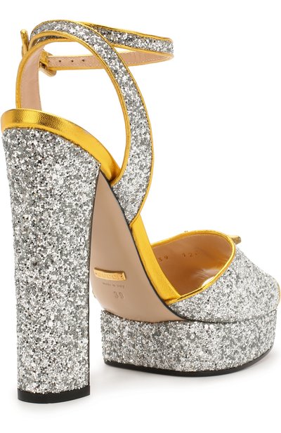 Босоножки soko с глиттером на устойчивом каблуке GUCCI, арт. 475915/KSP20, фото 4
