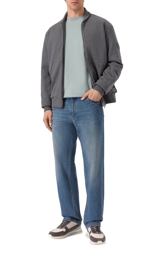 Хлопковая футболка Canali T0930/MJ02435 Голубой  T0930/MJ02435 Фото 2