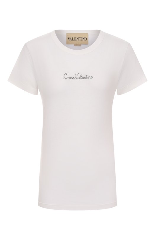 Хлопковая футболка Valentino 7B3MG25G/9L9 Белый 7B3MG25G/9L9