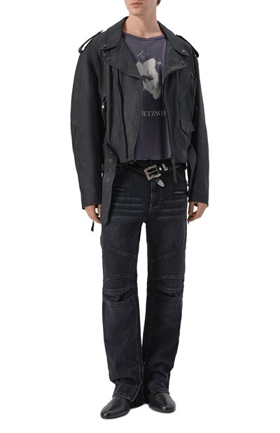 Хлопковая футболка ENFANTS RICHES DEPRIMES темно-серого цвета по цене 139500 руб., арт. 010-870/C0TT0N, фото 2 Хлопковая футболка ENFANTS RICHES DEPRIMES, арт. 010-870/C0TT0N, фото 2