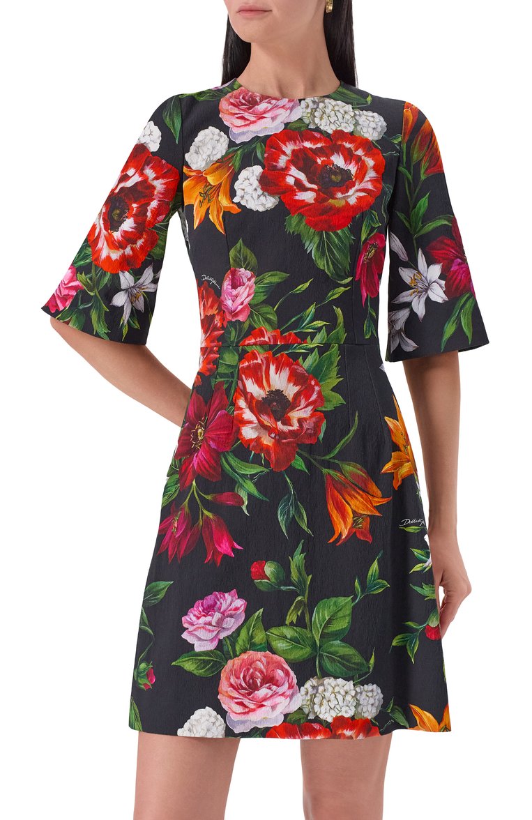 Платье из вискозы и хлопка DOLCE & GABBANA, арт. F6TWTT/FSRQT, фото 1