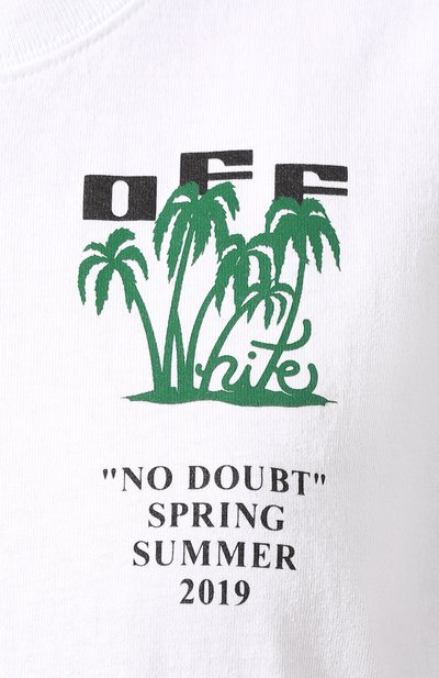 Хлопковая футболка OFF-WHITE белого цвета по цене 19250 руб., арт. 0WAA049R19B070450140, фото 5 Хлопковая футболка OFF-WHITE, арт. 0WAA049R19B070450140, фото 5