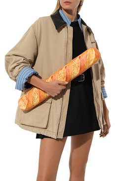 Женский клатч MOSCHINO бежевого цвета, арт. A7309/8223 | Фото 2 (Размер: large; Драгоценные камни: Проставлено; Материал сплава: Проставлено; Ма�териал: Текстиль; Женское Кросс-КТ: Клатч-клатчи)