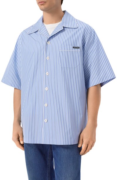 Хлопковая рубашка DOLCE & GABBANA голубого цвета по цене 89950 руб., арт. G50L6T/FR513, фото 3 Хлопковая рубашка DOLCE & GABBANA, арт. G50L6T/FR513, фото 3