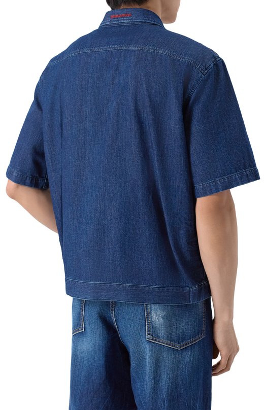 Льняная рубашка Dsquared2 S74DM1007/D35423 Синий  S74DM1007/D35423 Фото 4