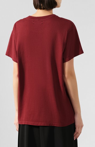 Хлопковая футболка AMIRI бордового цвета по цене 31200 руб., арт. W9W03275CJ, фото 4 Хлопковая футболка AMIRI, арт. W9W03275CJ, фото 4