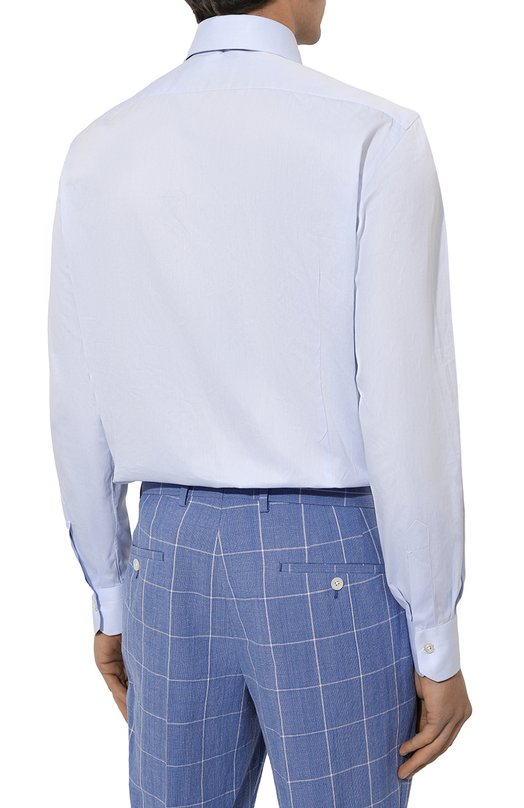 Хлопковая сорочка Kiton UCCH08884 Голубой  UCCH08884 Фото 5