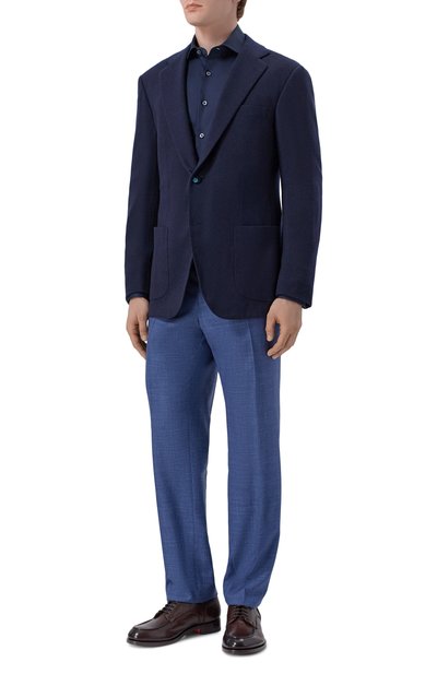 Хлопковая сорочка ALESSANDRO GHERARDI темно-синего цвета по цене 41050 руб., арт. BP1-3G-7T/M009, фото 2 Хлопковая сорочка ALESSANDRO GHERARDI, арт. BP1-3G-7T/M009, фото 2