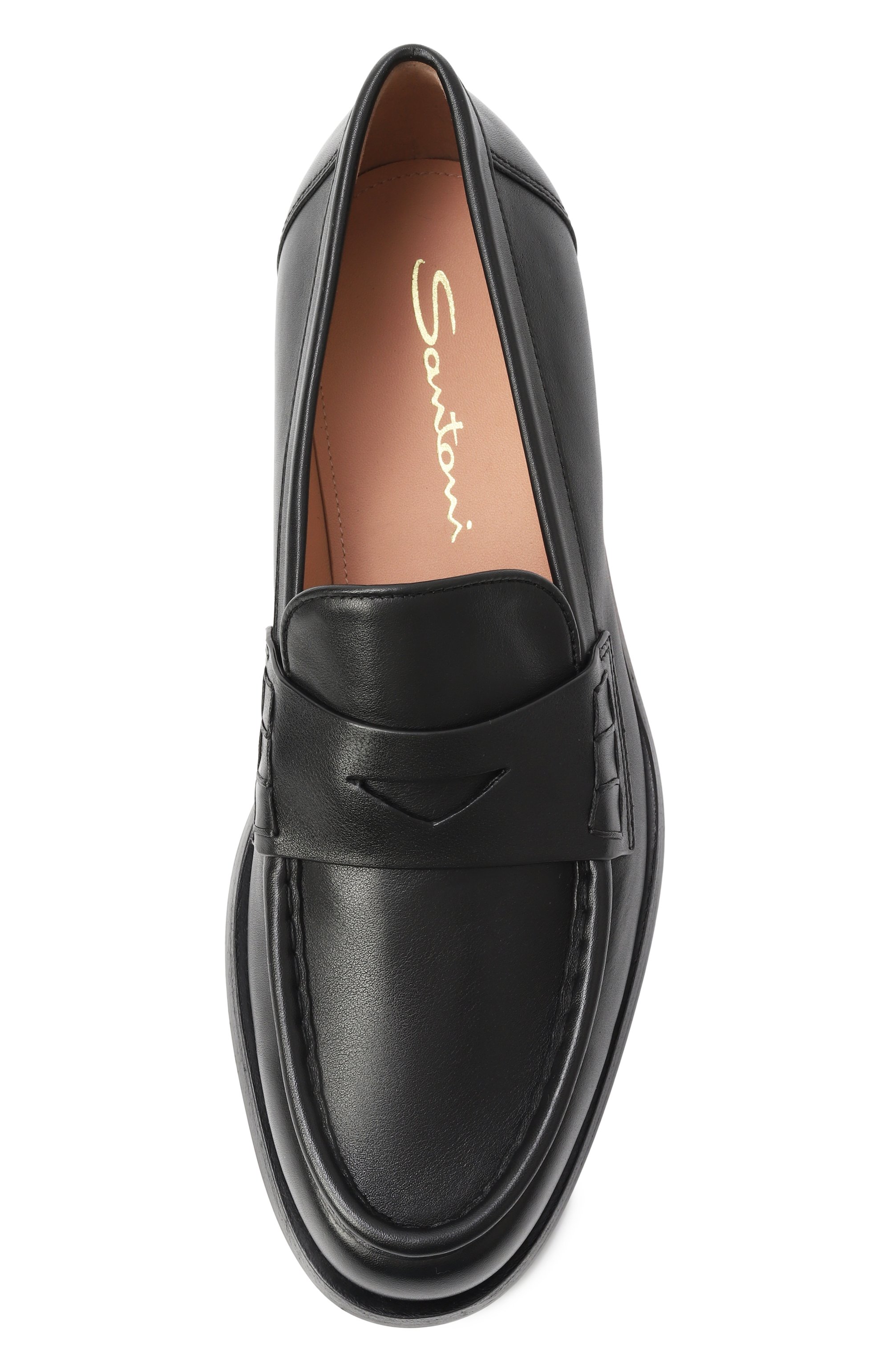 Кожаные пенни-лоферы SANTONI, арт. WUQG59462BA2BBCK, фото 6