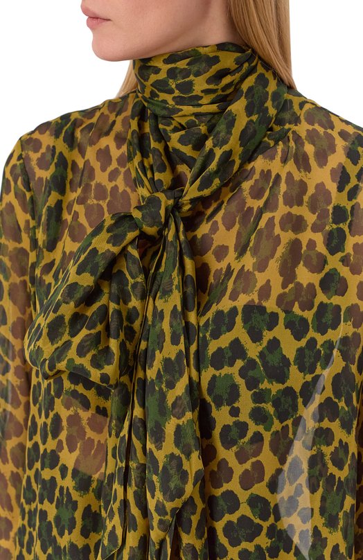 Шелковая блузка Saint Laurent 851373/Y5J72 Леопардовый  851373/Y5J72 Фото 5