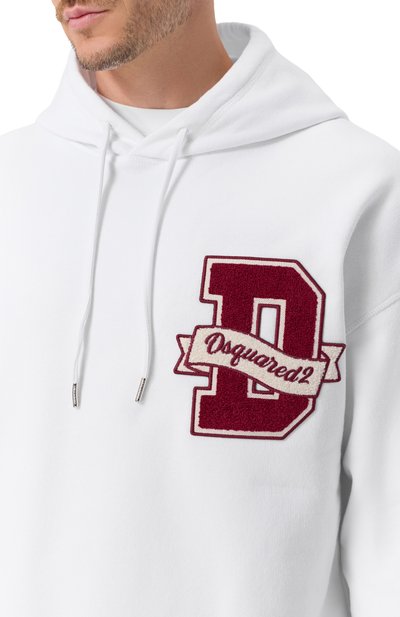 Хлопковое худи DSQUARED2 белого цвета по цене 66550 руб., арт. S74GU0978/D25031, фото 5 Хлопковое худи DSQUARED2, арт. S74GU0978/D25031, фото 5
