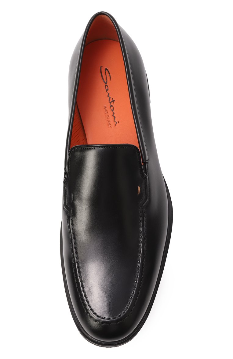 Мужские кожаные лоферы easy SANTONI черного цвета, арт. MGEG19032NEAXNTG | Фото 6 (Материал внешний: Натуральная кожа; Нос: Не проставлено; Материал внутренний: Натуральная кожа; Стили: Классич�еский)