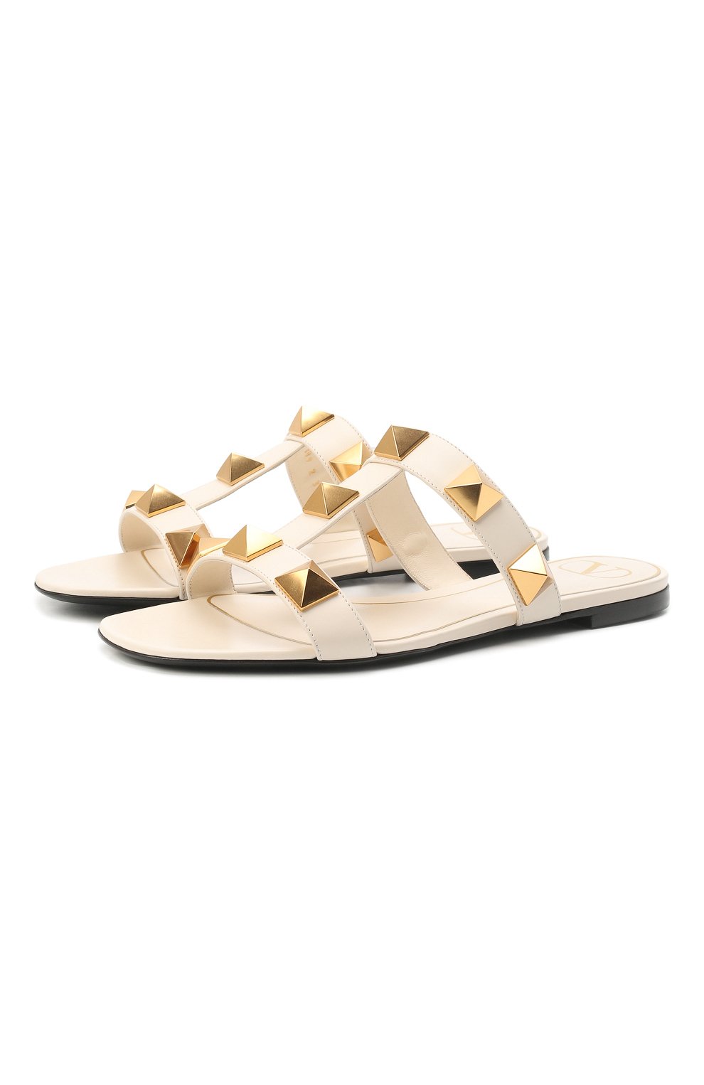 Кожаные шлепанцы roman stud VALENTINO, арт. XW2S0BU9/ZWM, фото 1