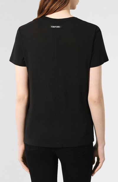 Хлопковая футболка TOM FORD черного цвета по цене 49950 руб., арт. TSJ259-FAX262, фото 4 Хлопковая футболка TOM FORD, арт. TSJ259-FAX262, фото 4