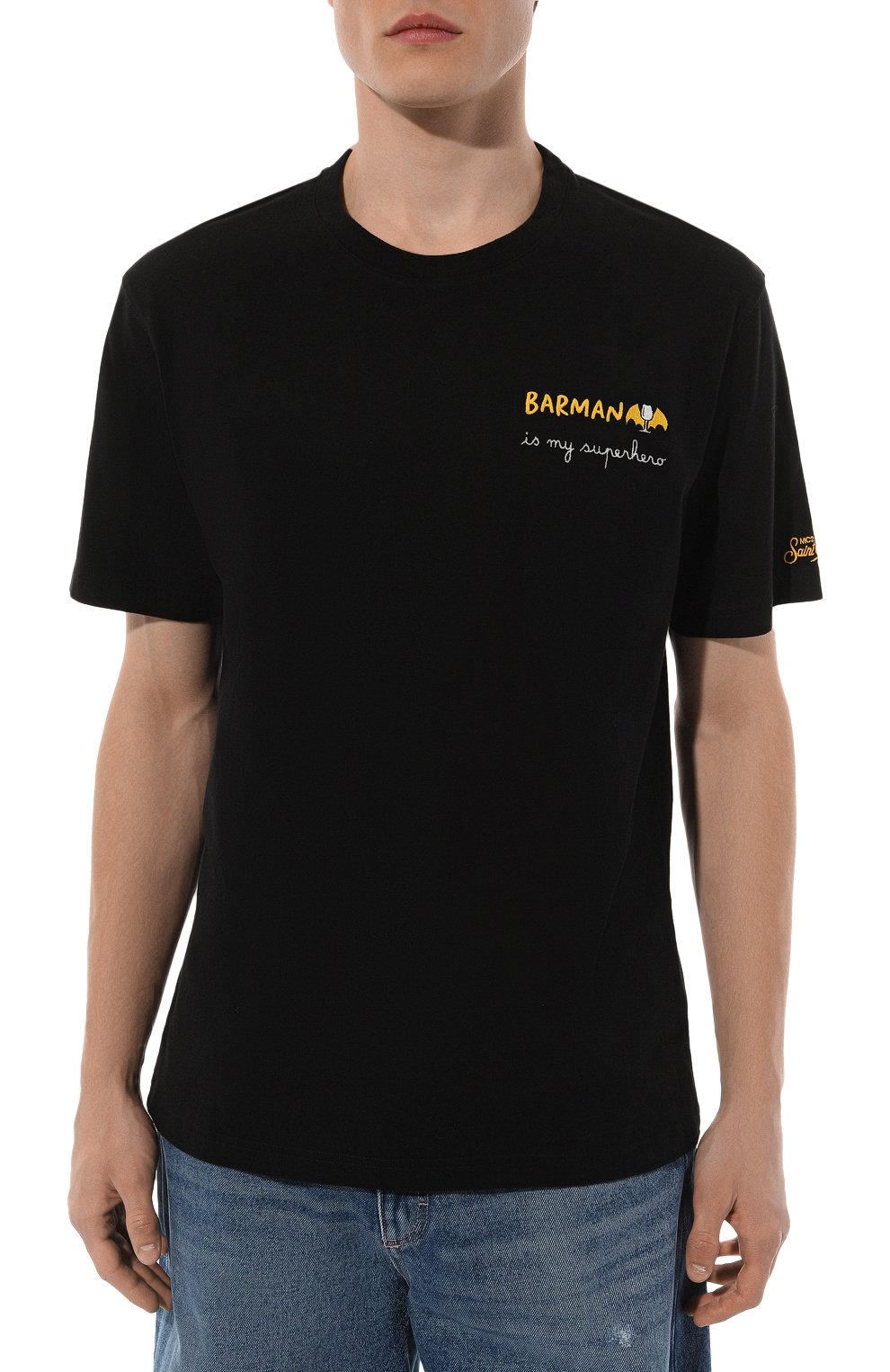 Хлопковая футболка MC2 SAINT BARTH черного цвета по цене 9550 руб., арт. STBM ARN0TT/ARN0001/MAYP57, фото 3 Хлопковая футболка MC2 SAINT BARTH, арт. STBM ARN0TT/ARN0001/MAYP57, фото 3