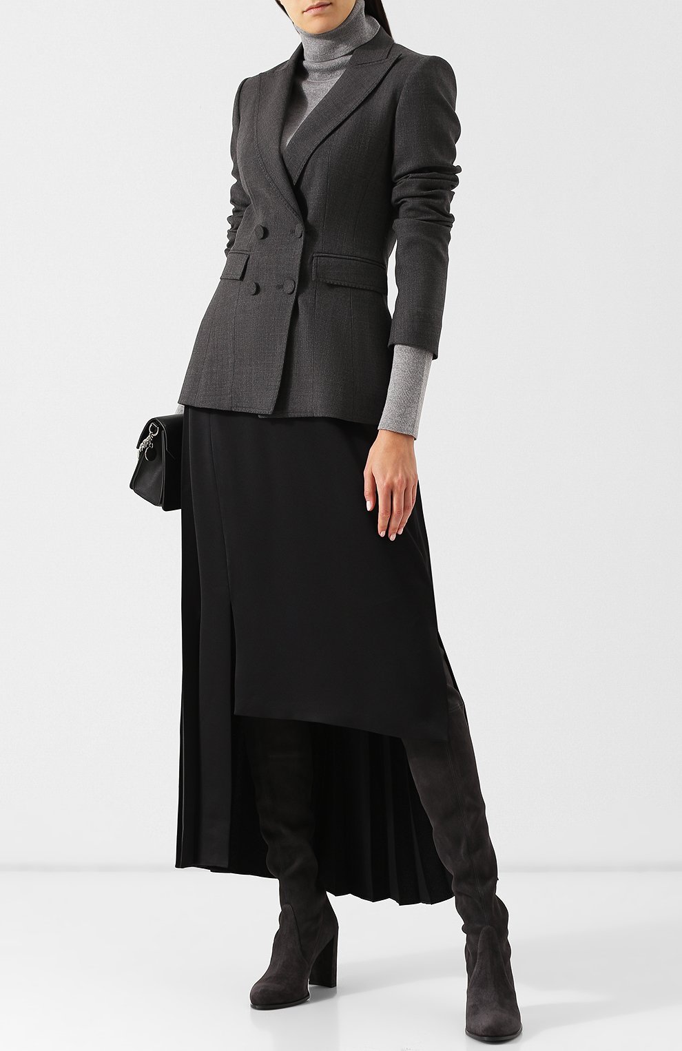 Замшевые ботфорты на устойчивом каблуке STUART WEITZMAN, арт. YL98846, фото 2