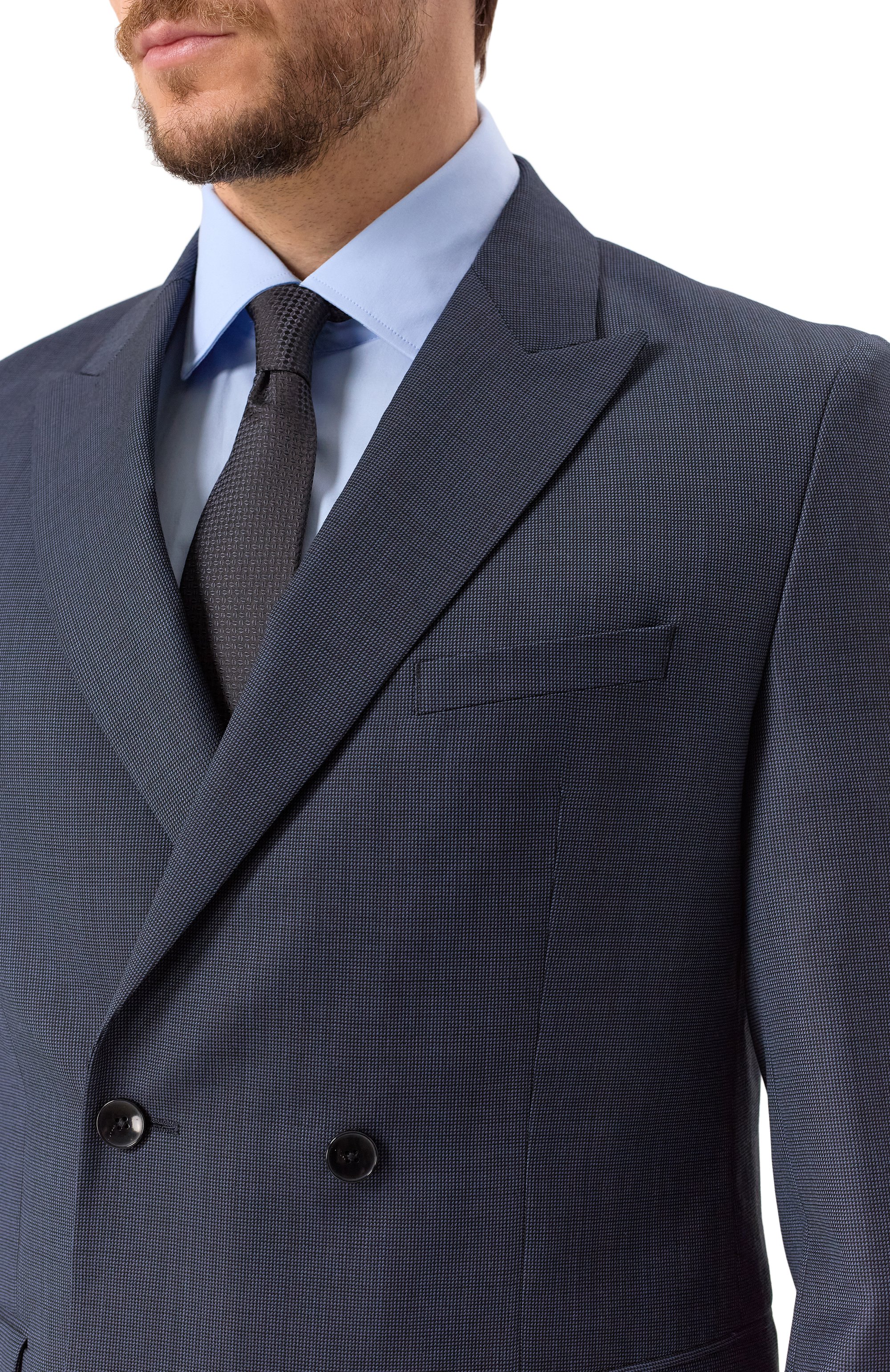 Шерстяной костюм BOSS темно-синего цвета по цене 92400 руб., арт. 50518118, фото 8 Шерстяной костюм BOSS, арт. 50518118, фото 8