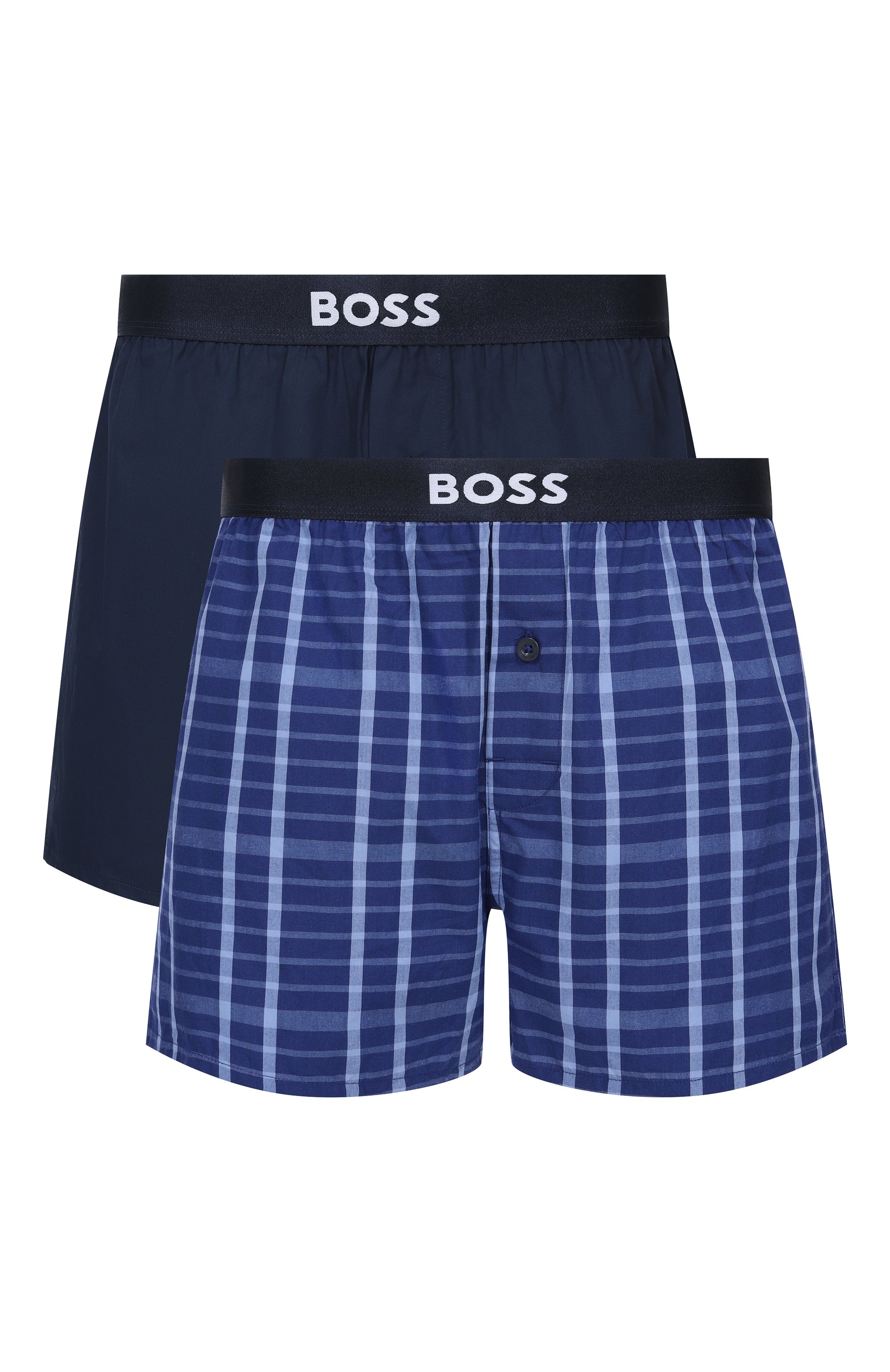 Комплект из двух боксеров BOSS синего цвета по цене 6425 руб., арт. 50535781, фото 1 Комплект из двух боксеров BOSS, арт. 50535781, фото 1