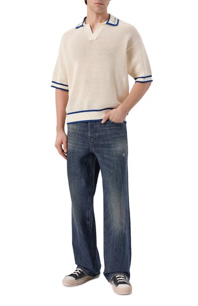 Хлопковое поло DSQUARED2 кремового цвета по цене 78600 руб., арт. S74HA1598/D13194, фото 2 Хлопковое поло DSQUARED2, арт. S74HA1598/D13194, фото 2