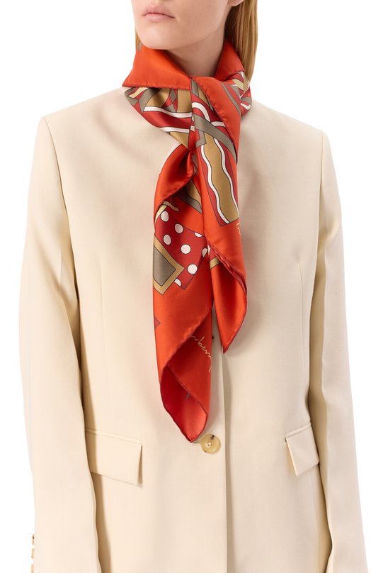 Шелковый платок Burberry 8102085 Красный  8102085 Фото 2