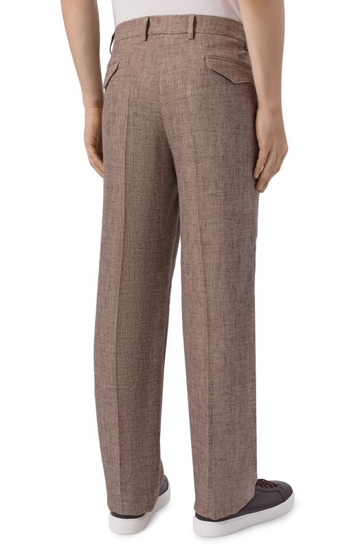 Брюки из хлопка и льна MVST M26.CSM.T414/665-C0/LINEN Коричневый  M26.CSM.T414/665-C0/LINEN Фото 4