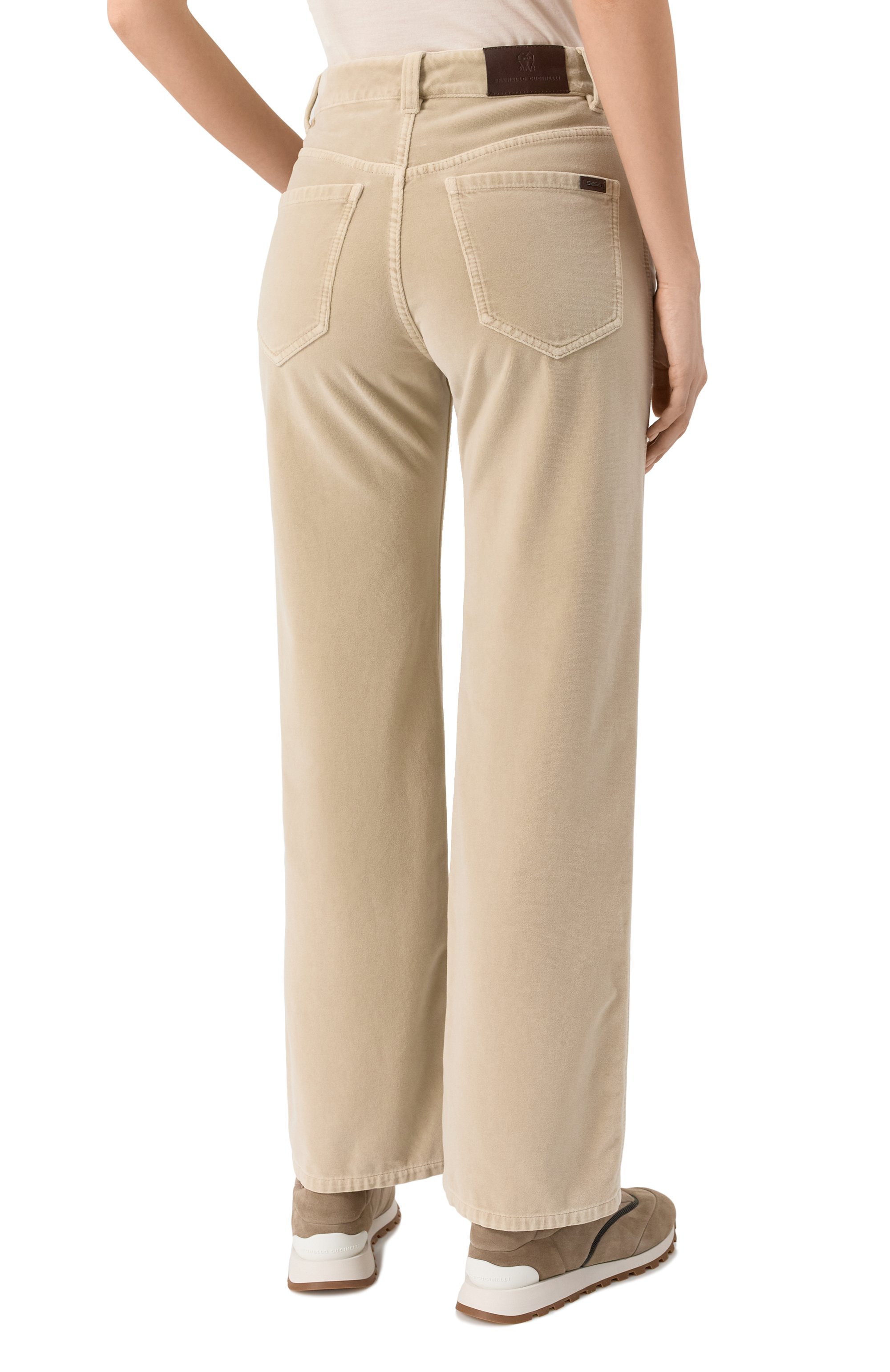 Бархатные брюки BRUNELLO CUCINELLI светло-бежевого цвета по цене 151000 руб., арт. MB105P5951, фото 4 Бархатные брюки BRUNELLO CUCINELLI, арт. MB105P5951, фото 4