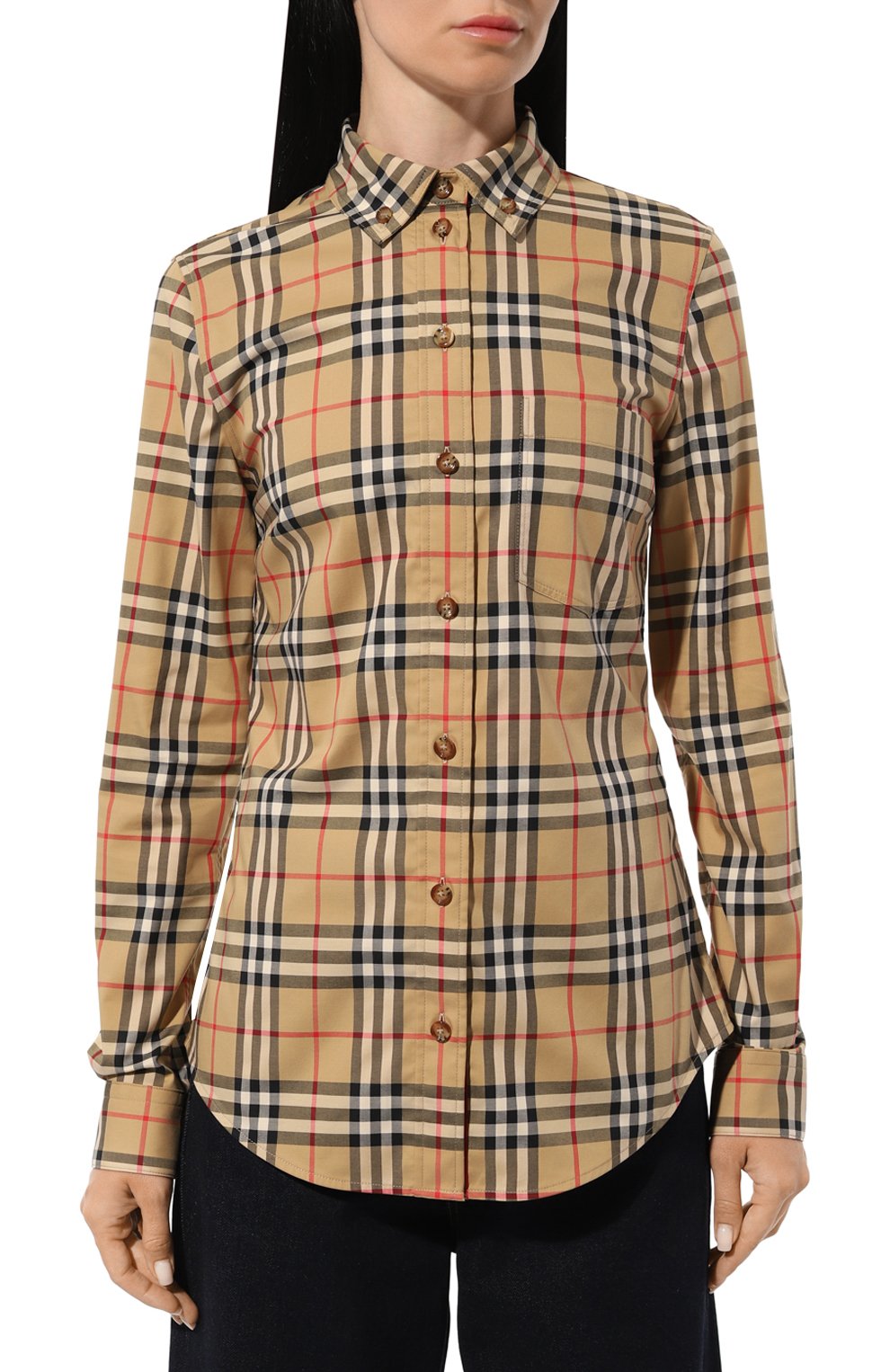 Хлопковая рубашка BURBERRY, арт. 8083149, фото 3