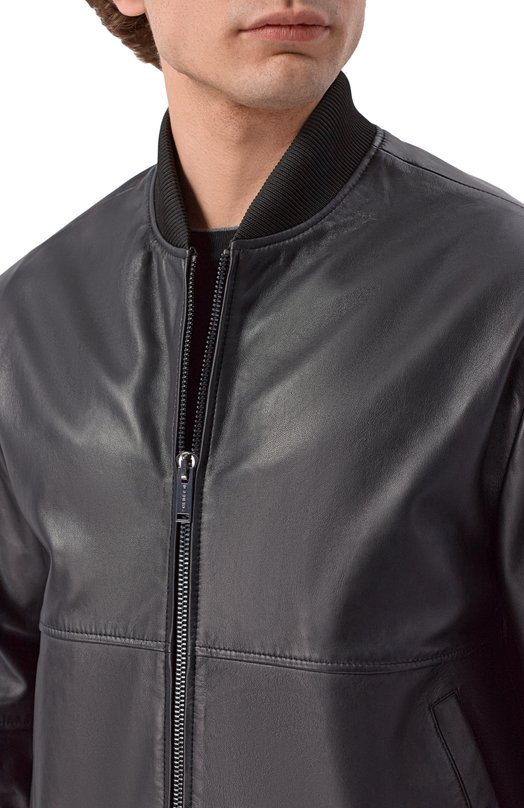 Кожаный бомбер Iceberg 26EI1P0Z011 Чёрный  26EI1P0Z011 Фото 5