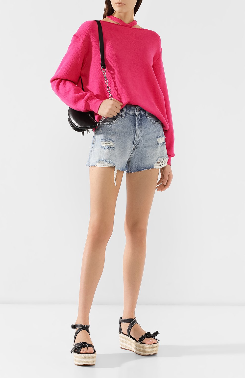 Джинсовые шорты RAG AND BONE голубого цвета по цене 14300 руб., арт. W1953EKITWH, фото 2 Джинсовые шорты RAG AND BONE, арт. W1953EKITWH, фото 2