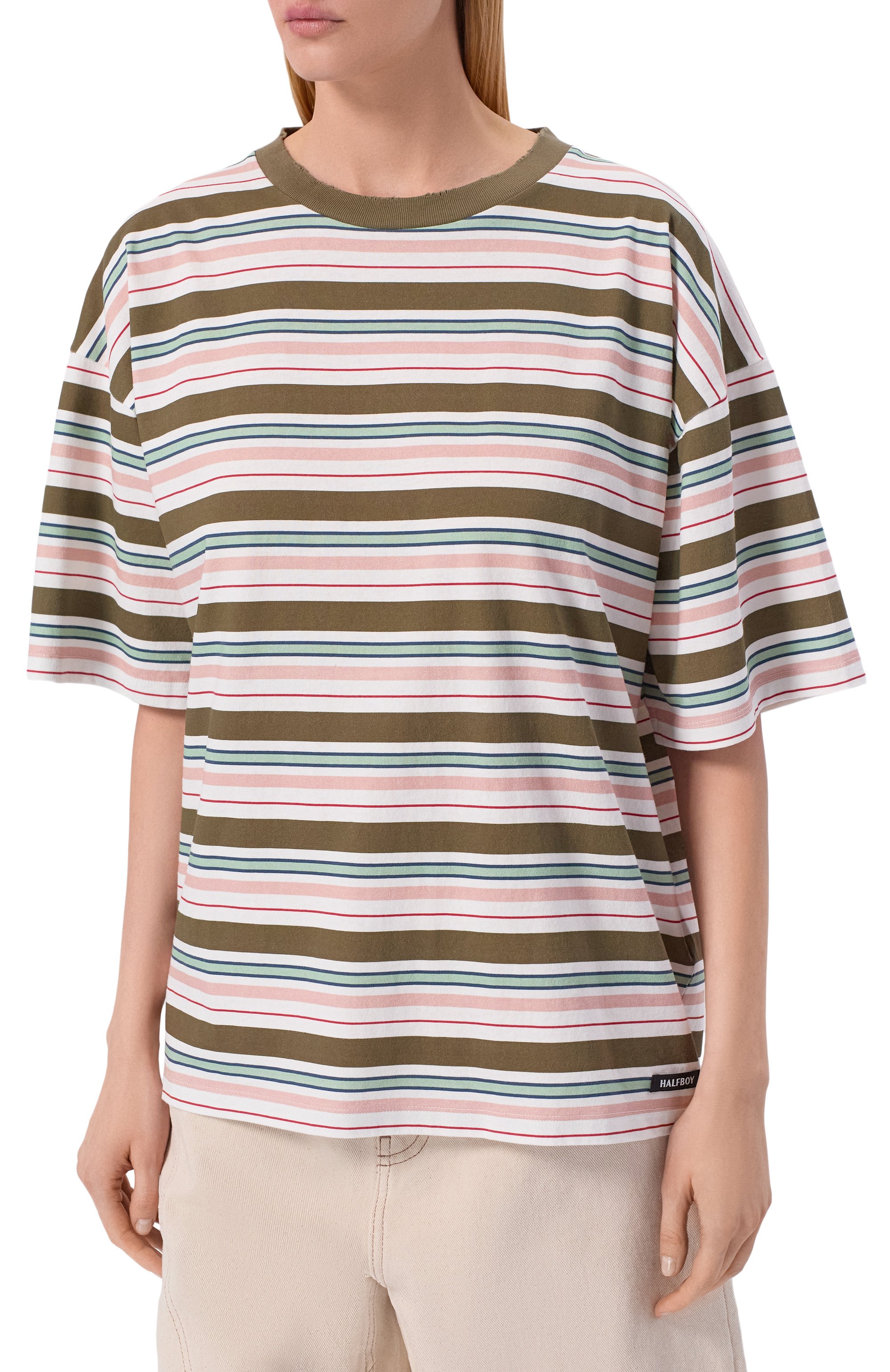 Хлопковая футболка HALFBOY, арт. HS261WT028 JS014/STRIPES TEE, фото 3