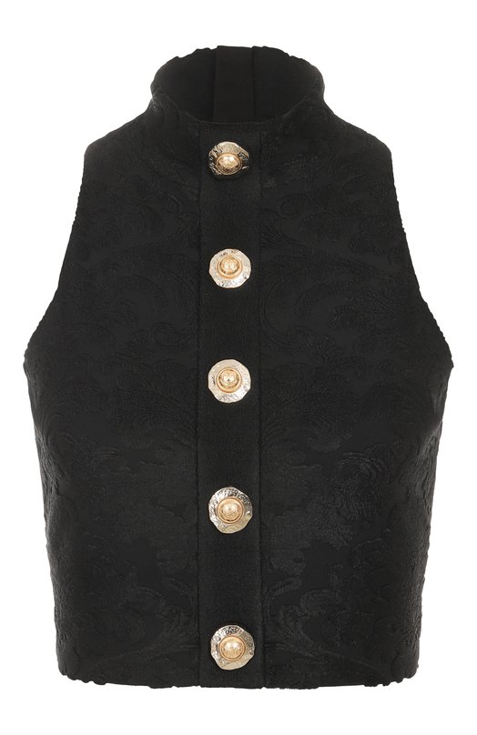 Топ из вискозы Balmain FF1AB495/JK65 Чёрный FF1AB495/JK65