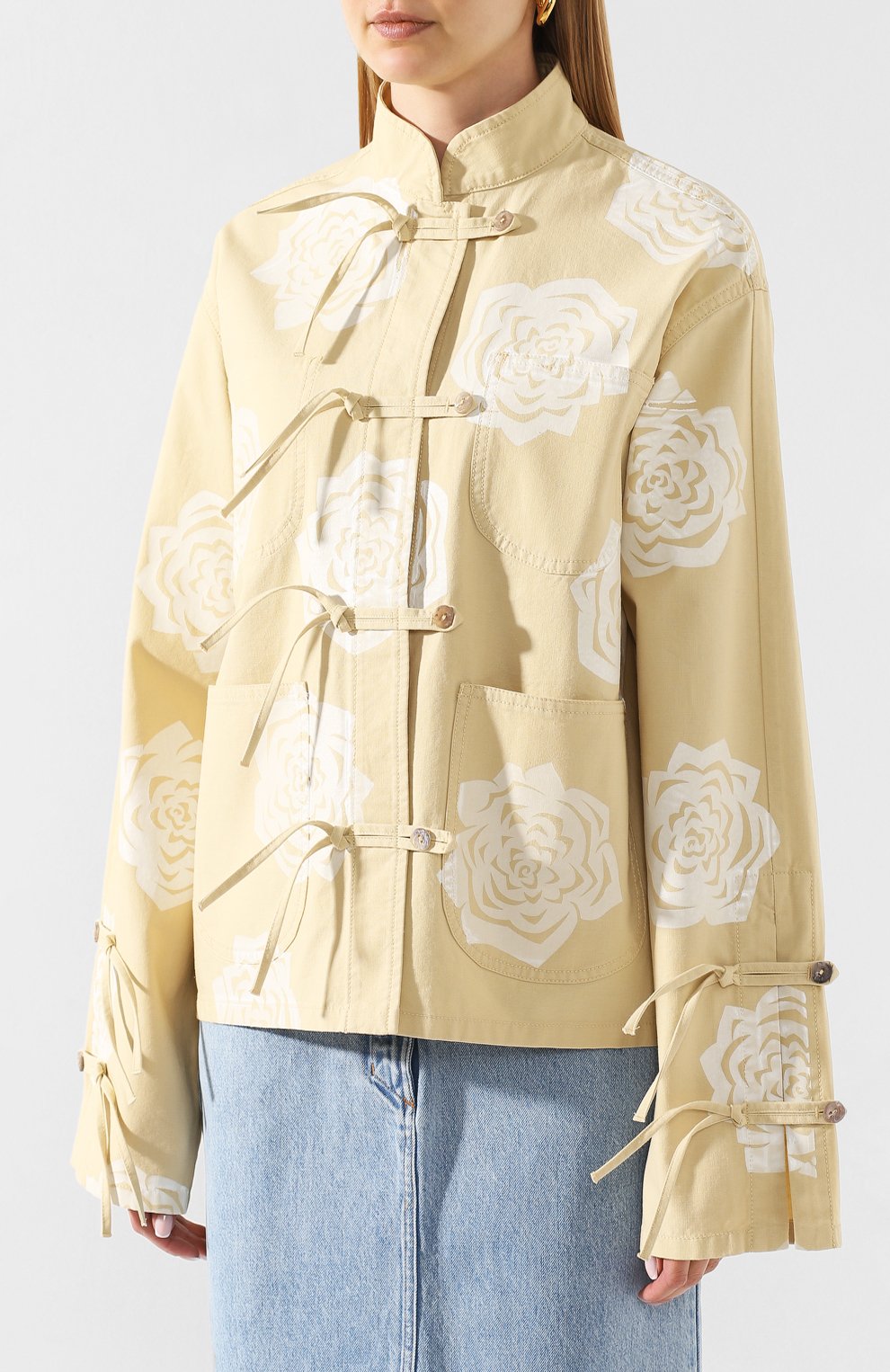 Хлопковый жакет ACNE STUDIOS кремового цвета по цене 57000 руб., арт. A90227, фото 3 Хлопковый жакет ACNE STUDIOS, арт. A90227, фото 3