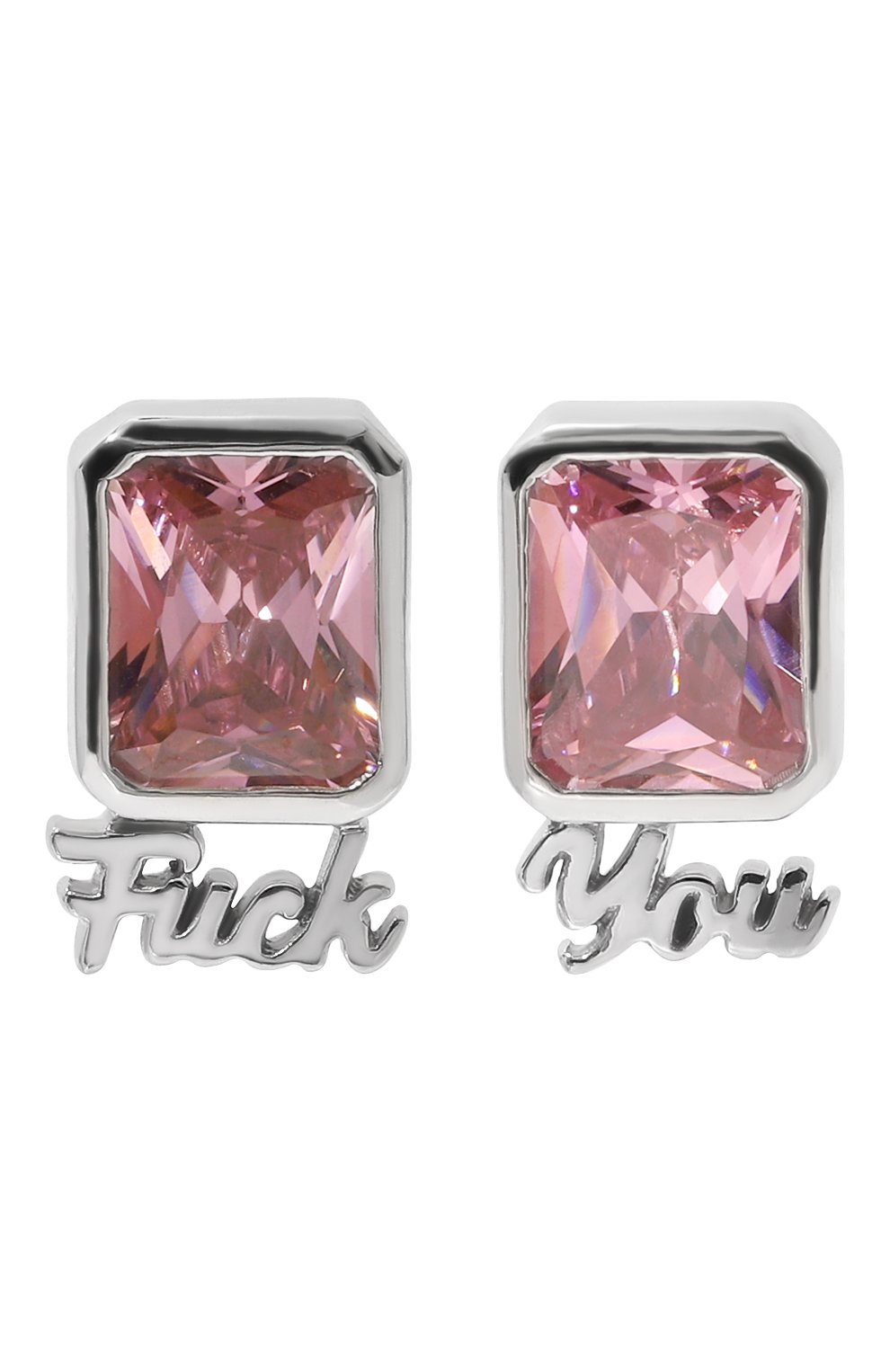 Серьги LEVASHOVAELAGINA розового цвета по цене 15000 руб., арт. fuck you/ea, фото 1 Серьги LEVASHOVAELAGINA, арт. fuck you/ea, фото 1