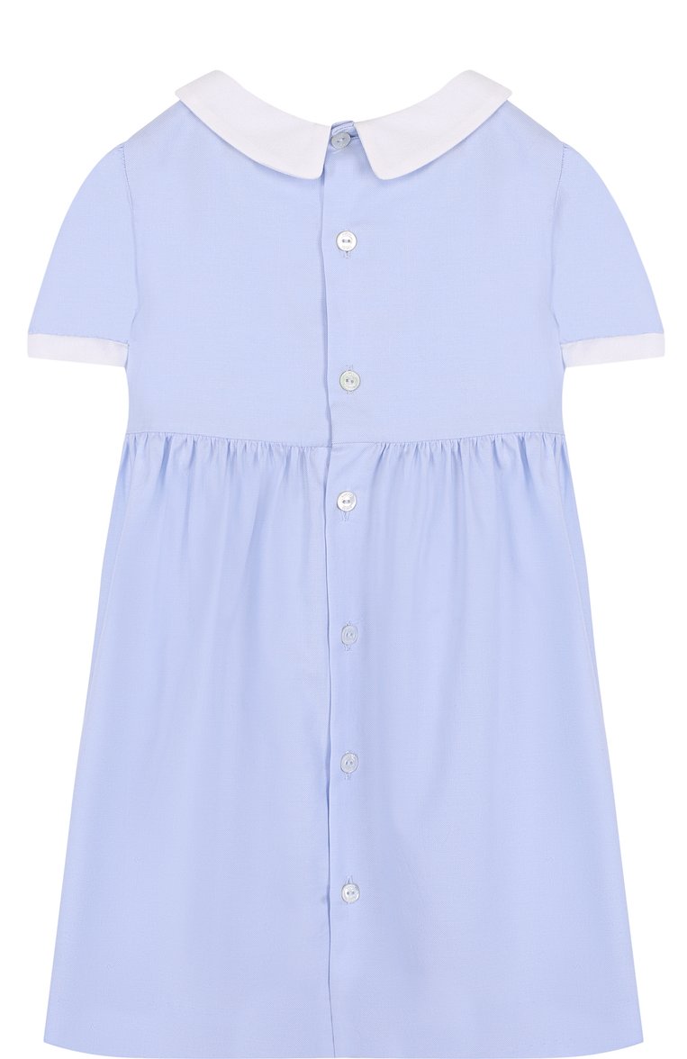 Женский хлопковое платье с бантами GUCCI голубого цвета, арт. 519492/XBE82 | Фото 2 (Статус проверки: Проверена категория, Проверено; Рукава: Короткие; Материал внешний: Хлопок; Нос: Не проставлено; Ростовка одежда: 12 мес | 80 см, 18 мес | 86 см, 24 мес | 92 см, 36 мес | 98 см, 9 мес | 74 см)