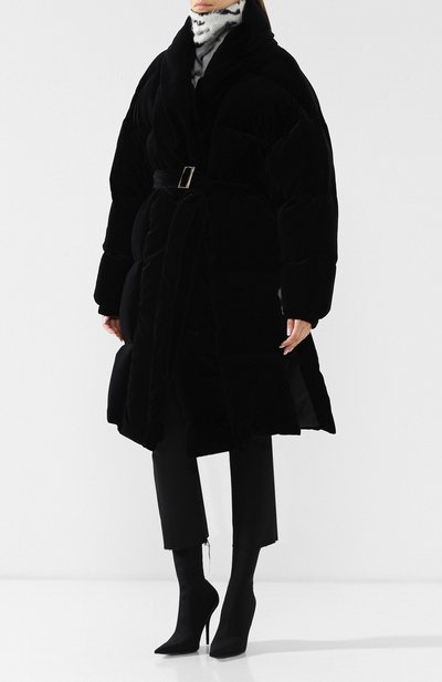 Бархатный пуховик с поясом ALEXANDRE VAUTHIER, арт. 183C0A702 0383, фото 3