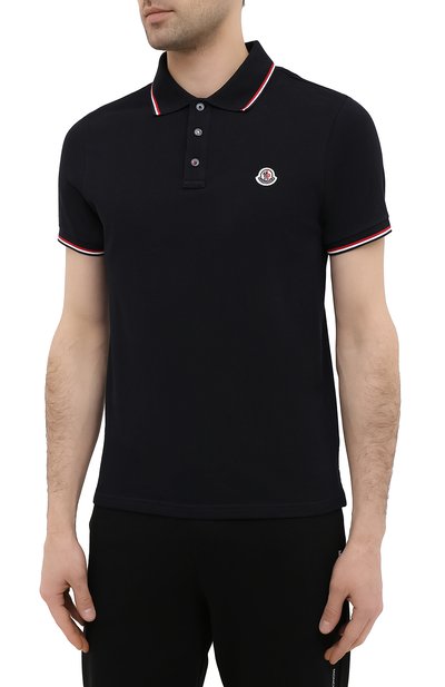 Хлопковое поло MONCLER темно-синего цвета по цене 19150 руб., арт. G1-091-8A703-00-84556, фото 3 Хлопковое поло MONCLER, арт. G1-091-8A703-00-84556, фото 3