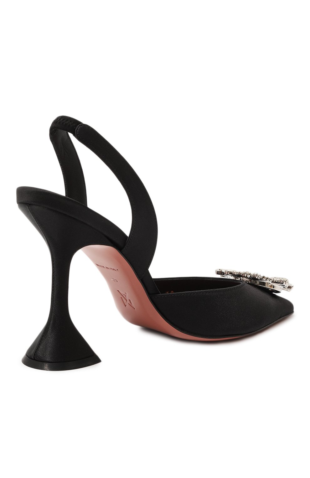 Текстильные туфли begum AMINA MUADDI черного цвета по цене 111000 руб., арт. BEGUM SLING/SATIN/NUDE, фото 5 Текстильные туфли begum AMINA MUADDI, арт. BEGUM SLING/SATIN/NUDE, фото 5