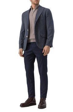 Мужской кашемировый джемпер BRUNELLO CUCINELLI коричневого цвета, арт. M2200124 | Фото 2 (Драгоценные камни: Проставлено; Материал сплава: Проставлено; Материал внешний: Кашемир, Шерсть; Длина (для топов): Стандартные; Рукава: Длинные; Вырез: Круглый; Стили: Кэжуэл; �Мужское Кросс-КТ: Джемперы; Принт: Без принта)