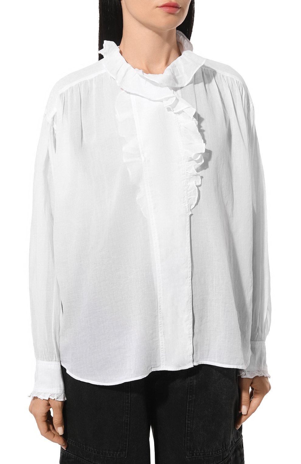 Хлопковая блузка ISABEL MARANT ETOILE, арт. HT0001FA, фото 3