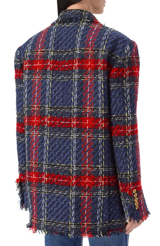 Твидовый жакет Balmain GF1SE183/XL68 Синий  GF1SE183/XL68 Фото 4