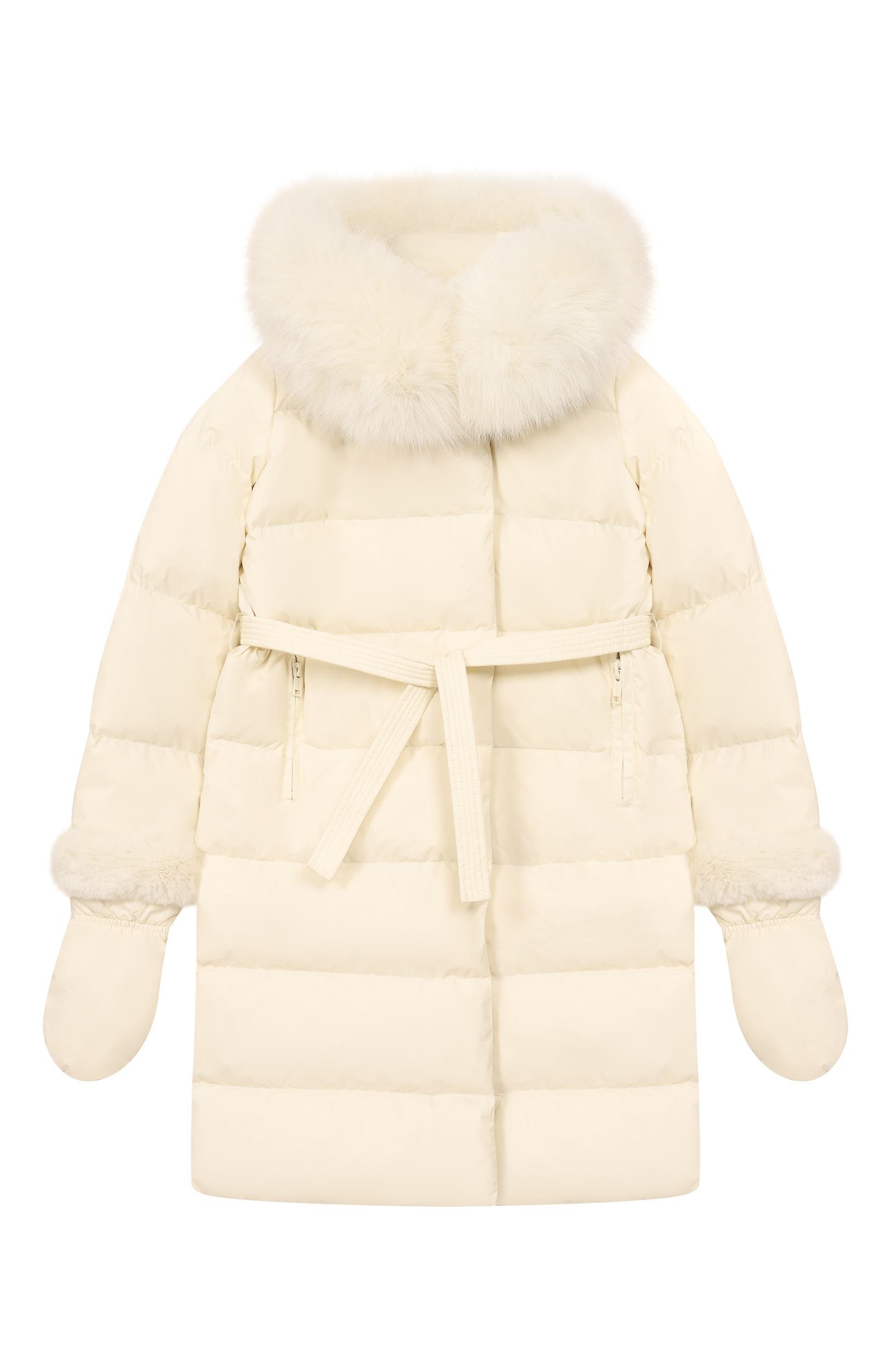Пуховое пальто с отделкой из лисы YVES SALOMON ENFANT, арт. 25WEM920XXD0XW/8A-10A, фото 1