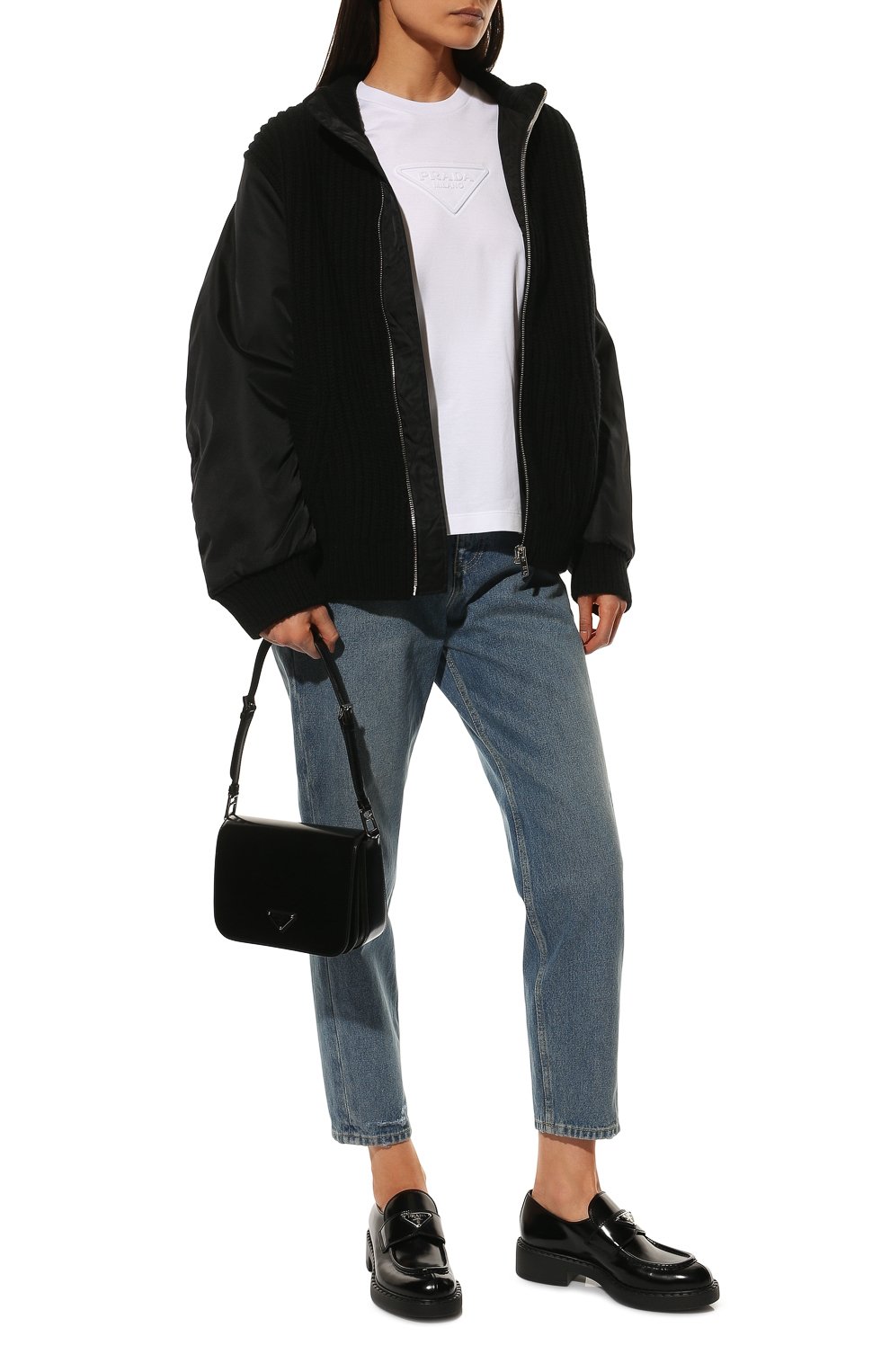 Кашемировый кардиган PRADA черного цвета по цене 410000 руб., арт. P25I77-10F6-F0002-212, фото 2 Кашемировый кардиган PRADA, арт. P25I77-10F6-F0002-212, фото 2