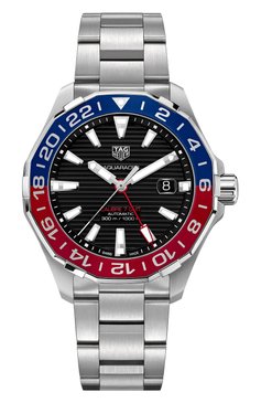 Мужские часы calibre 7 gmt TAG HEUER бесцветного цвета, арт. WAY201F.BA0927 | Фото 1 (Механизм: Автомат; Материал корпуса: Сталь; Цвет циферблата: Чёрный)