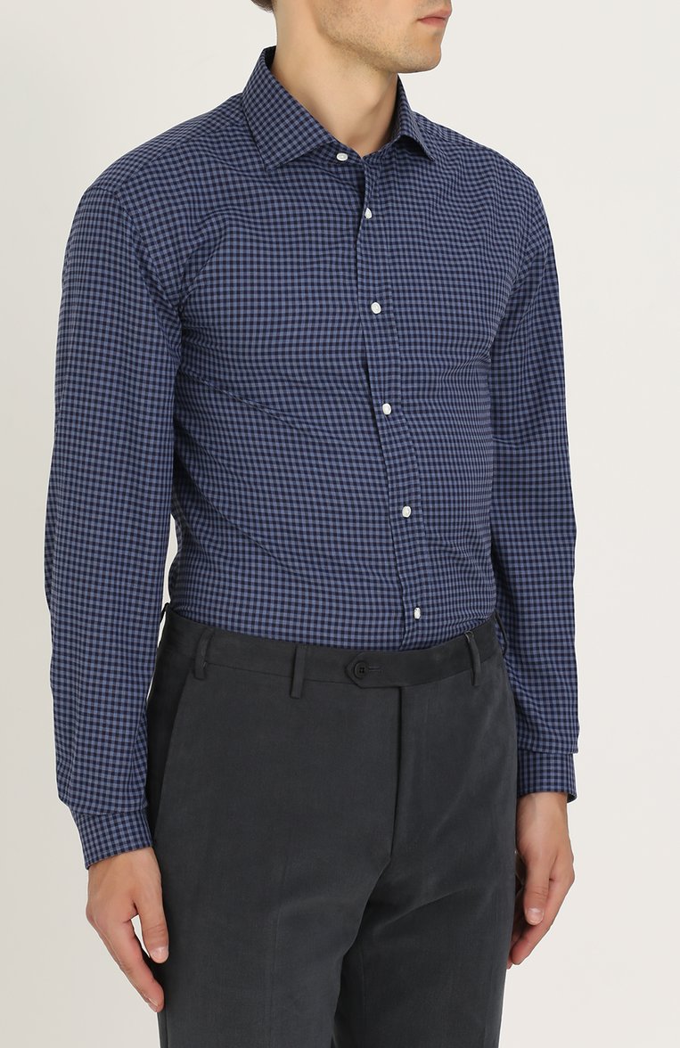 Хлопковая рубашка в клетку RALPH LAUREN, арт. 791669109, фото 1