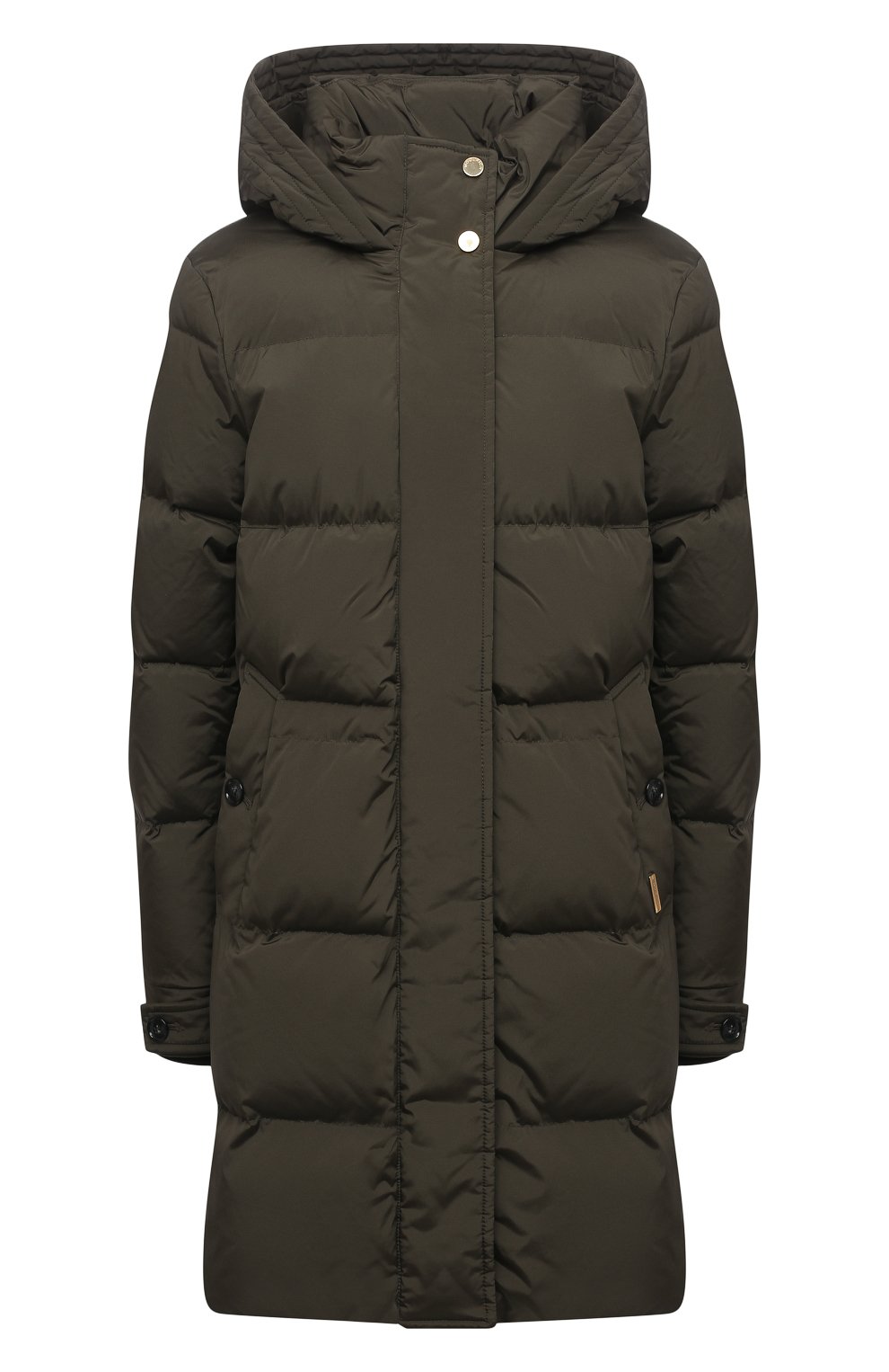 Пуховик WOOLRICH темно-зеленого цвета по цене 77150 руб., арт. CFWW0U0514FR/UT1148, фото 1 Пуховик WOOLRICH, арт. CFWW0U0514FR/UT1148, фото 1