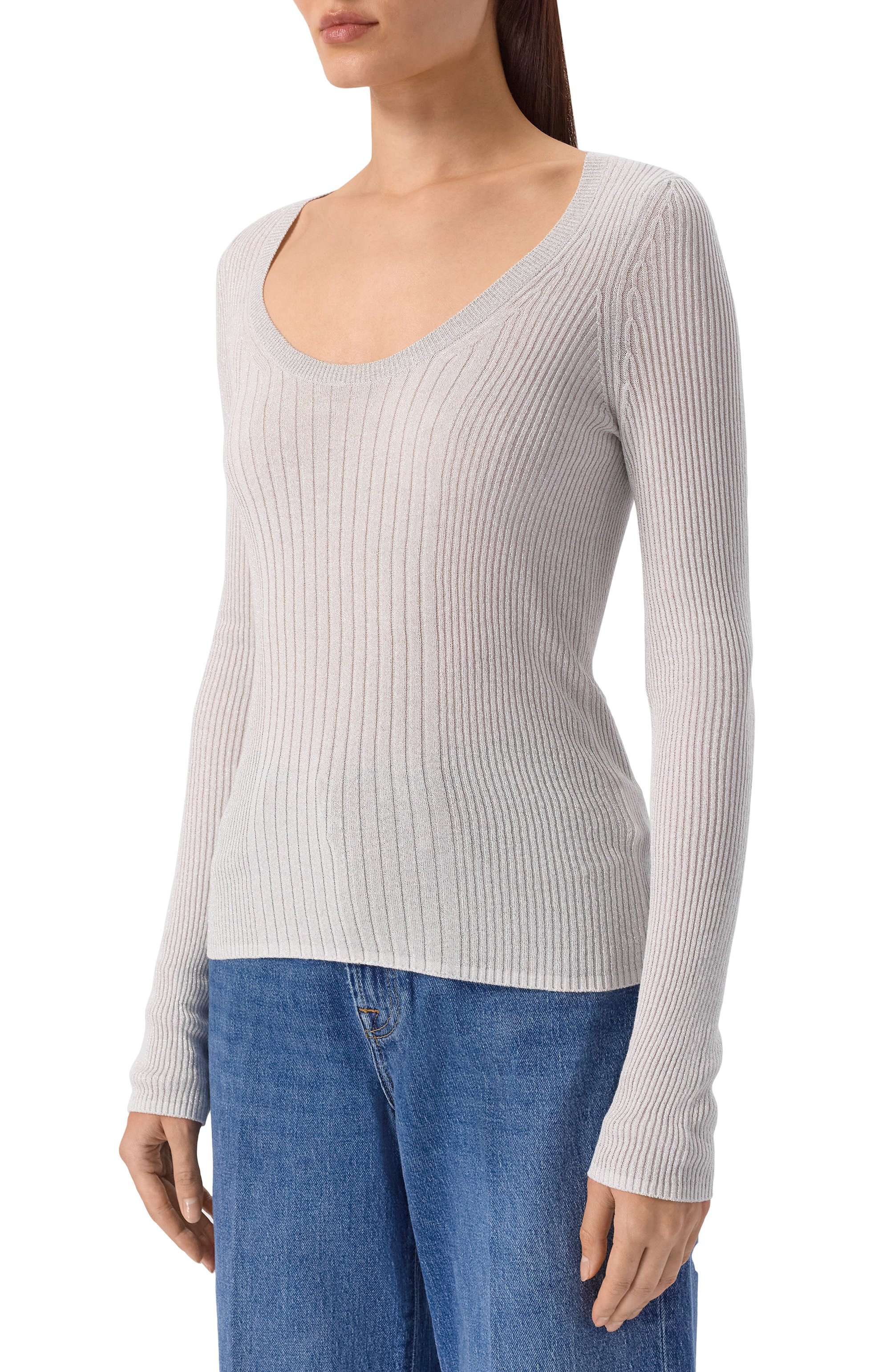 Пуловер из вискозы HUGO светло-серого цвета по цене 19950 руб., арт. 50548250, фото 3 Пуловер из вискозы HUGO, арт. 50548250, фото 3