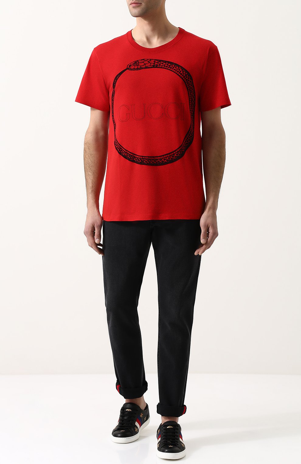 Хлопковая футболка с принтом GUCCI, арт. 493117/X3I19, фото 2